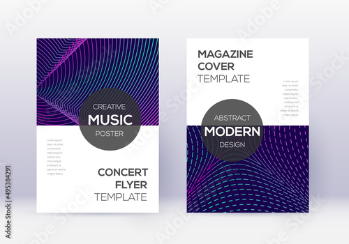 Modern cover design template set. Neon abstract li