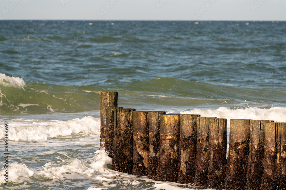 Lahnungen Küstenschutz Wellen Ahrenshoop Ostsee Lahnungen Küstenschutz Wellen Ahrenshoop Ostsee