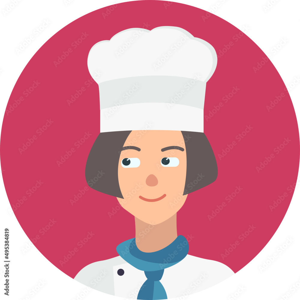 Woman Cook Avatar Cartoon Illustartion Woman Cook Avatar Cartoon Illustartion