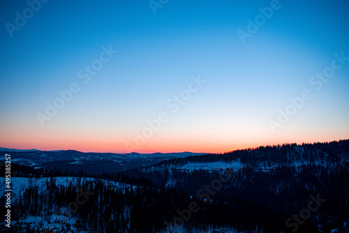 Beautiful sunset among high mountains