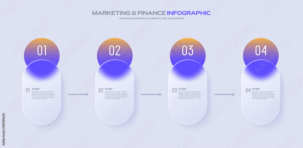 the golden business buttons charts with four timeline... Business timeline chart template. Infographic 4 steps. Glass morphism ...
