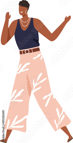 Happy Black Woman Cartoon Illustration
