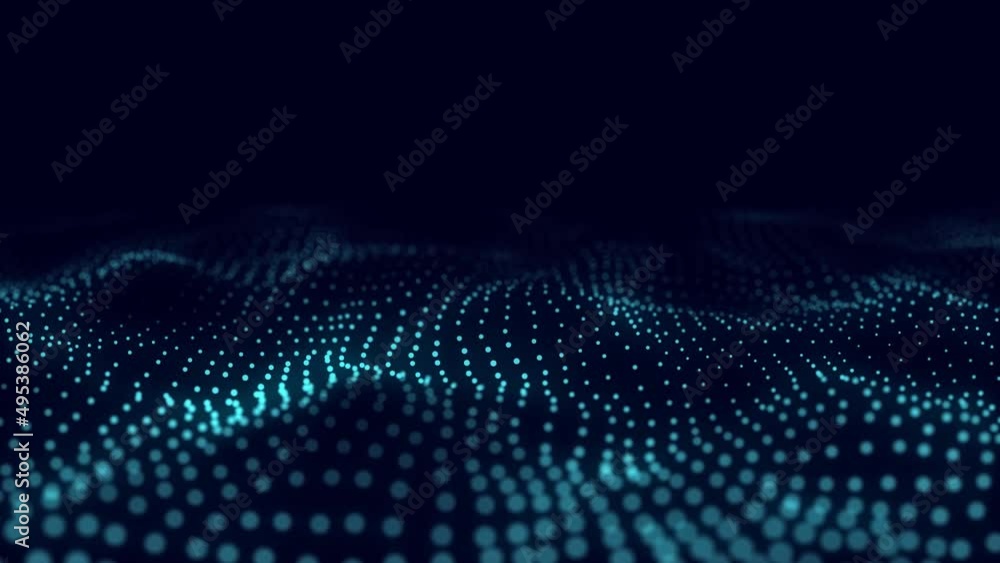 Abstract wave with moving dots. Flow of particles. Technology illustration. 3d rendering Abstract wave with moving dots. Flow of particles. Technology illustration. 3d rendering
