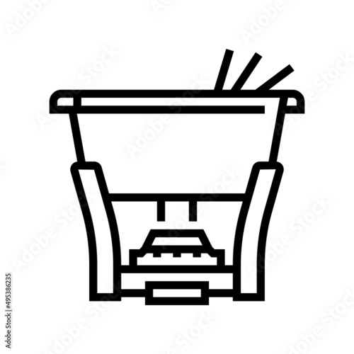 cast iron fondue pot line icon vector. cast iron fondue pot sign. isolated contour symbol black illustration