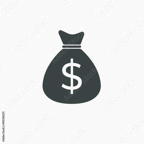 Money bag icon vector sign. Dollar, usd, currency symbol