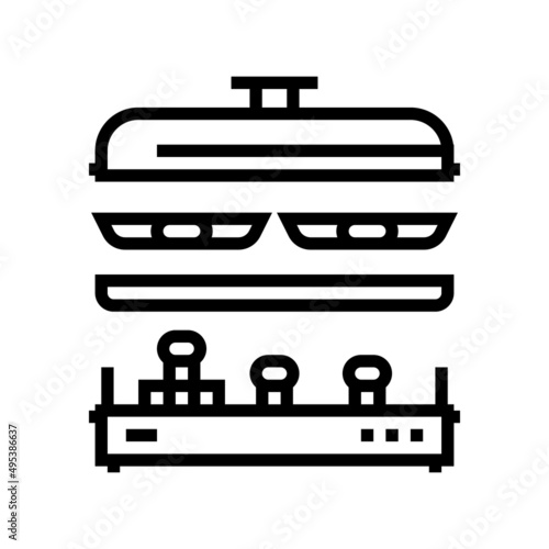 raclette fondue line icon vector. raclette fondue sign. isolated contour symbol black illustration