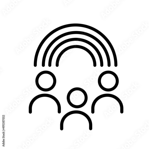 Lgbt line icon. Pride flag with rainbow sign. Gender diversity symbol. Quality design element. Line style lgbt icon. Editable stroke. Vector
