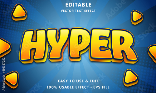 hyper editable text effect with modern and simple style, usable for logo or campaign title