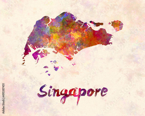 Photography Singapore in watercolor