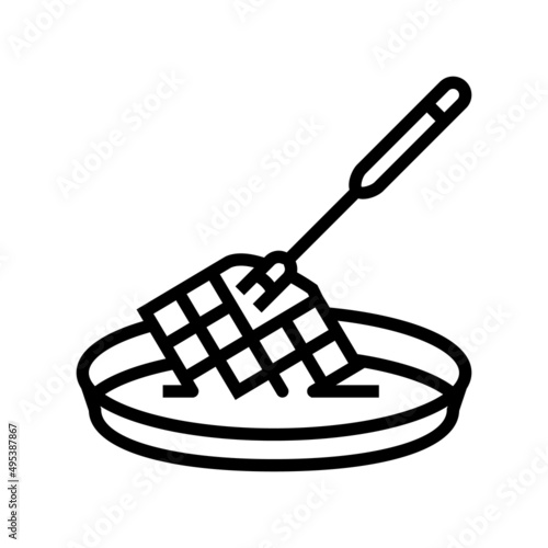 chocolate fondue maker line icon vector. chocolate fondue maker sign. isolated contour symbol black illustration