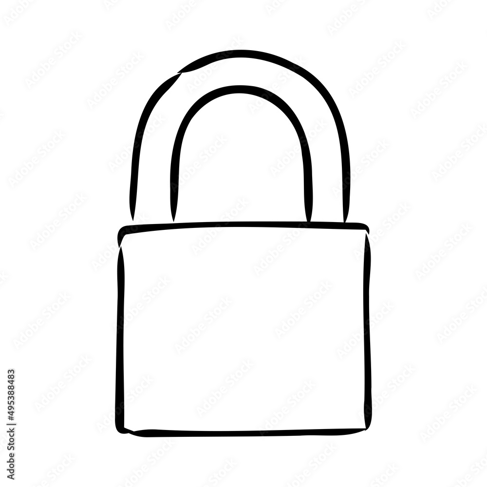 vector sketch illustration - padlock padlock vector illustration vector sketch illustration - padlock padlock vector illustration