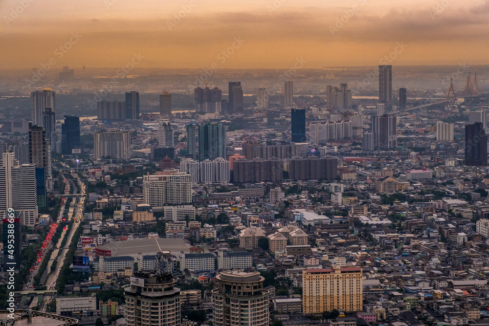 Obraz premium Bangkok sunset, Bangkok, Bangkok, Thailand, sunset at night beautiful