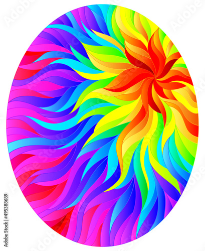 Abstract stained glass background , the colored elements arranged in rainbow spectrum