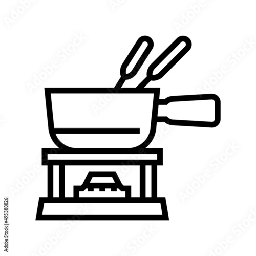 ceramic fondue maker line icon vector. ceramic fondue maker sign. isolated contour symbol black illustration