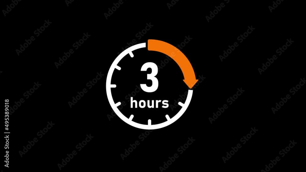 Clock , timer (time passage , waiting time ) animation (4K) | 3 hours Clock , timer (time passage , waiting time ) animation (4K) | 3 hours