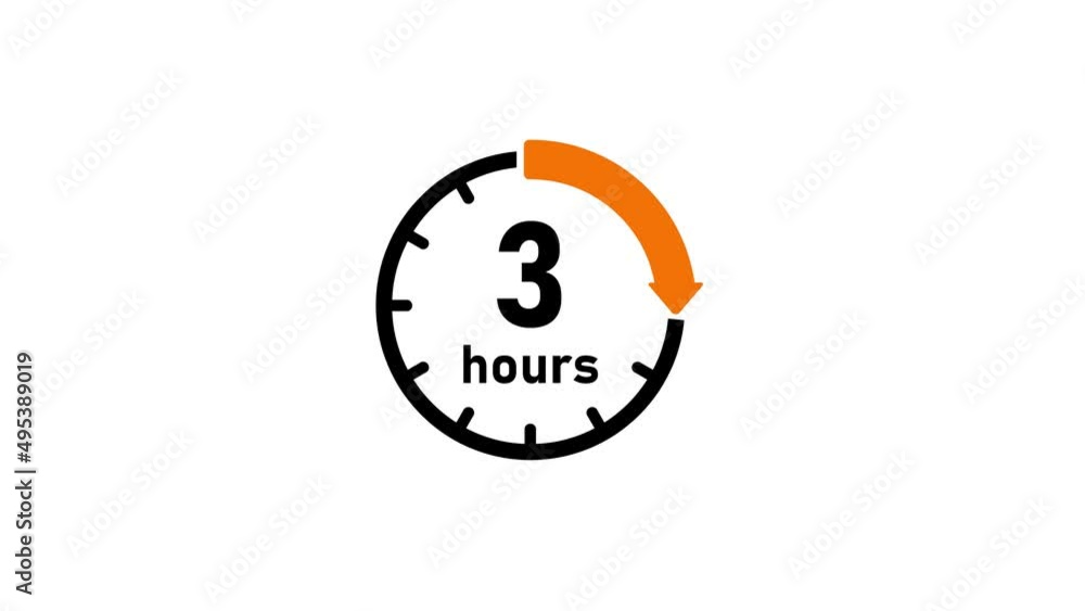 Clock , timer (time passage , waiting time ) animation (4K) | 3 hours Clock , timer (time passage , waiting time ) animation (4K) | 3 hours