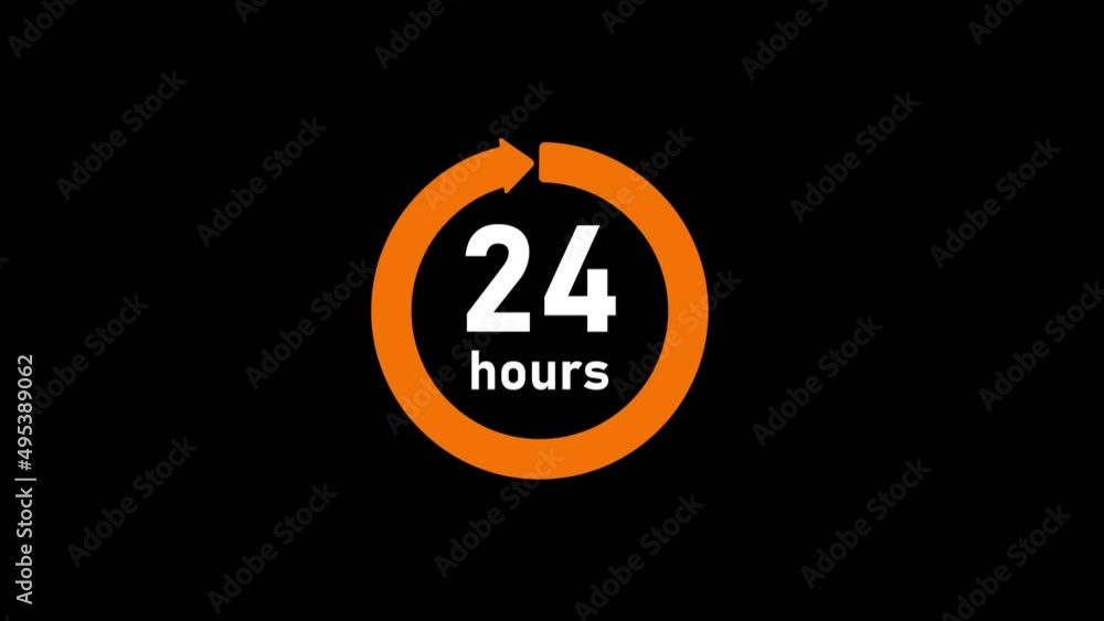 Clock , timer (time passage , waiting time) animation (4K) | 24 hours