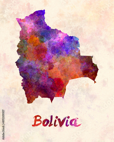 Bolivia in watercolor photo