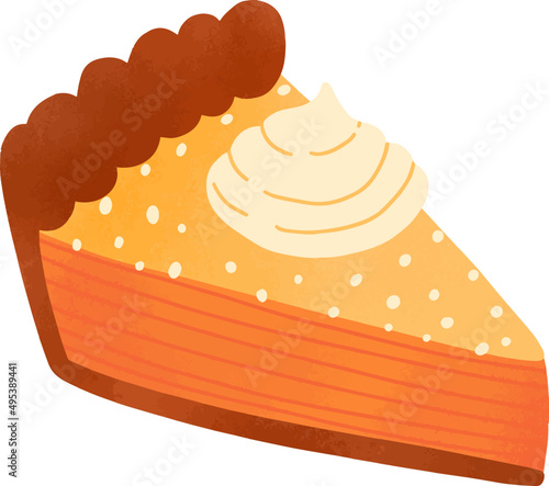 Sweet Pie Dessert Colored Illustration