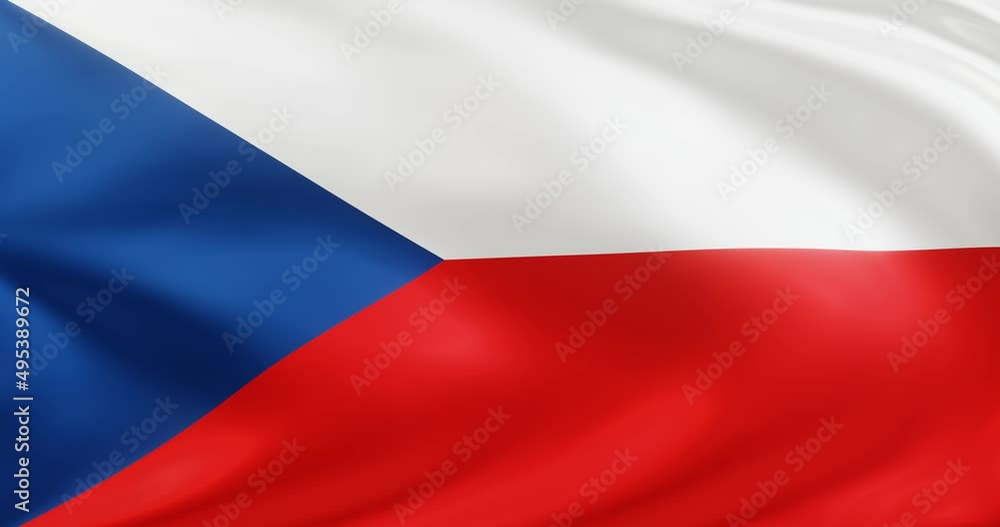Flag of Czech Republic. Seamless looping animation fluttering in the wind. Background Loop. Flag of Czech Republic. Seamless looping animation fluttering in the wind. Background Loop.