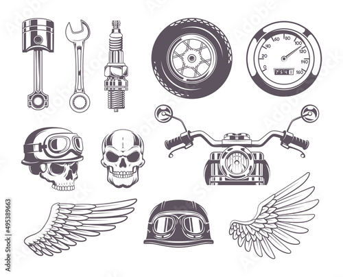 Fotobehang Motorcycle badges
