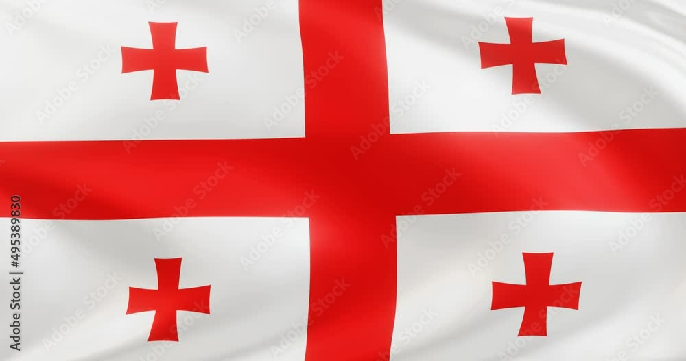 Flag of Georgia, Seamless looping animation fluttering in the wind, Background Loop. Flag of Georgia, Seamless looping animation fluttering in the wind, Background Loop.