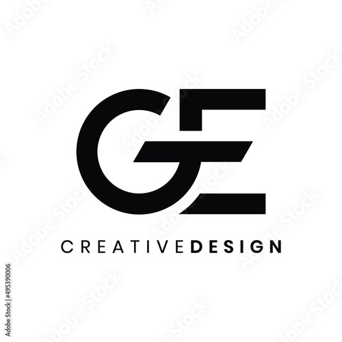 Creative modern letter GE logo design vector photo