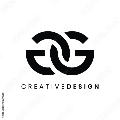 Creative modern letter GG logo design vector