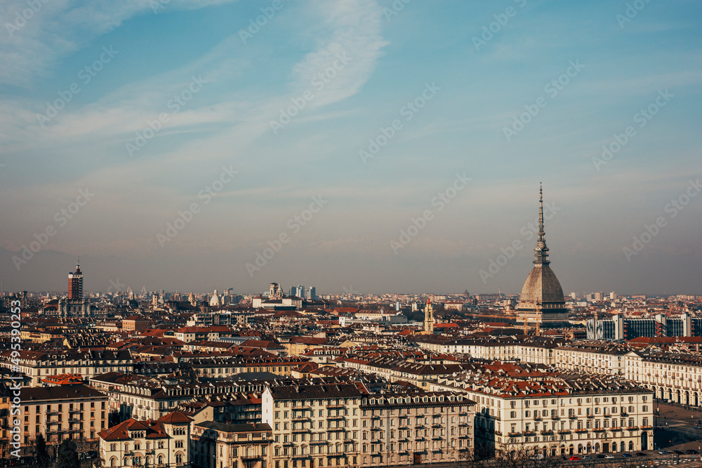 panorama of the city of turin