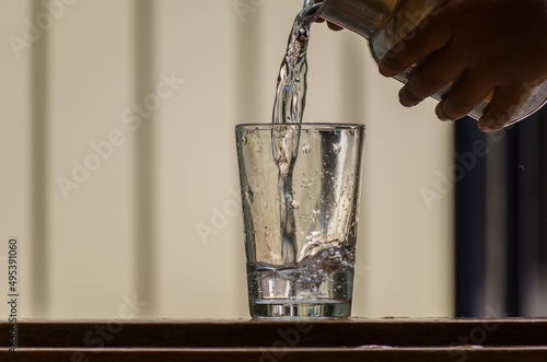 drinking water fill up on glass food conceptual