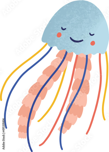 Cute Jellyfish Childish Cartoon Illustration