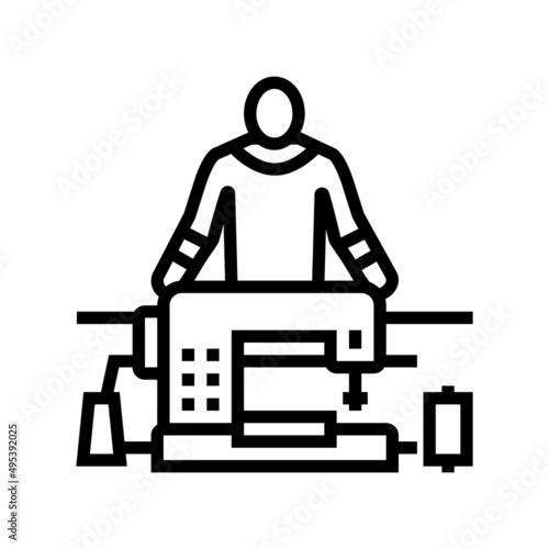 sewing alteration specialist line icon vector. sewing alteration specialist sign. isolated contour symbol black illustration
