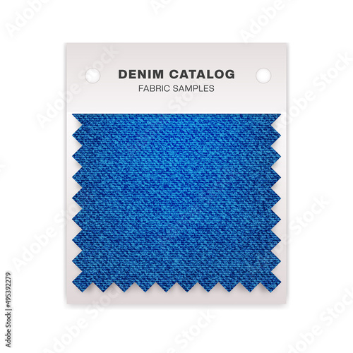 Fabric Swatch, Textile Denim Catalog, Cloth Sample Vector Illustration