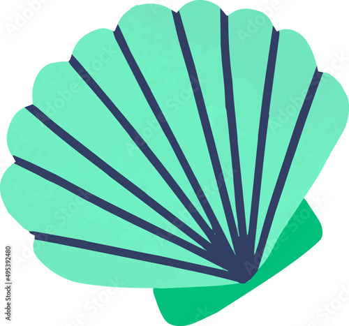 Sea Shell Colored Cartoon Illustration
