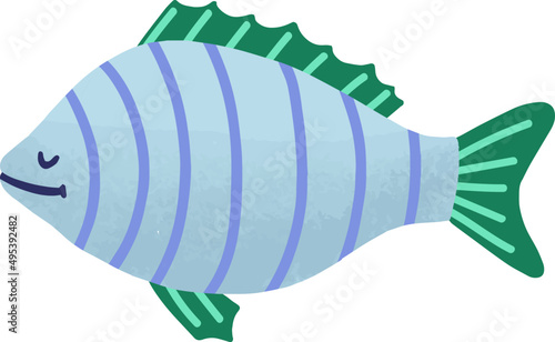 Cute Fish Childish Cartoon Illustration