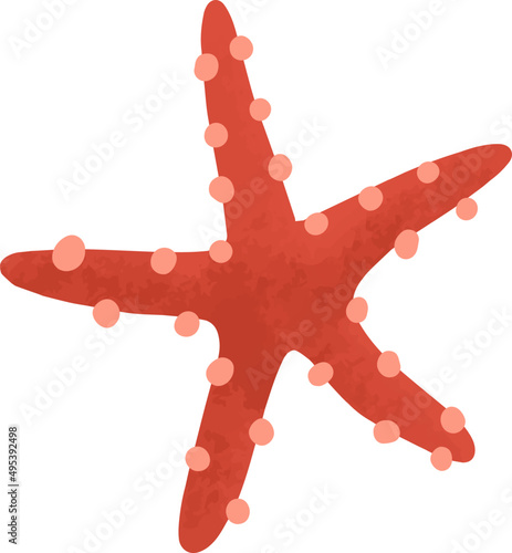 Starfish Colored Cartoon Illustration