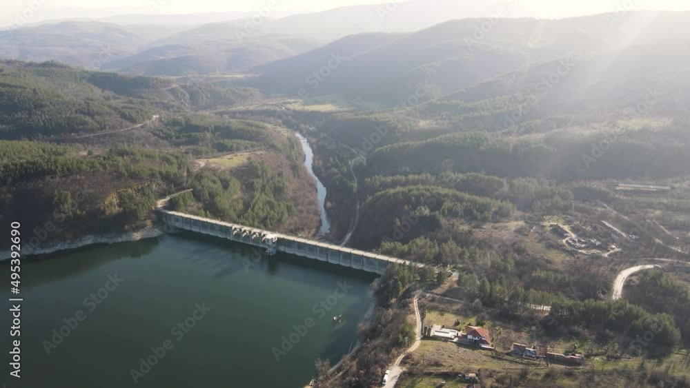 Aerial view of Topolnitsa Reservoir, Sredna Gora Mountain, Bulgaria Aerial view of Topolnitsa Reservoir, Sredna Gora Mountain, Bulgaria