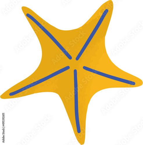Starfish Colored Cartoon Illustration