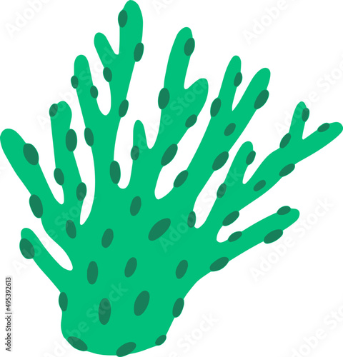 Coral or Seaweed Childish Cartoon Illustration