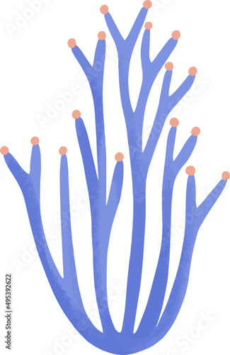 Coral or Seaweed Childish Cartoon Illustration