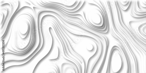 Abstract design with black and white abstract background . Abstract papercut and multi layer cutout geometric pattern on vector, Abstract soft white background with waves, textured Papercut .