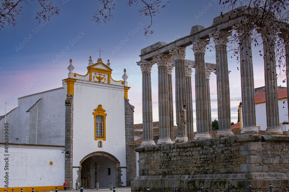 EVORA, PORTUGAL february 26, 2022 The Roman Temple of Evora ot