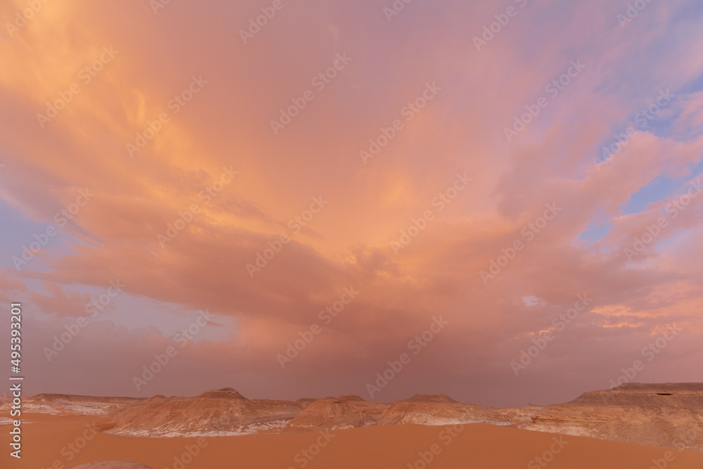 Perfect Red Desert at sunset time.
