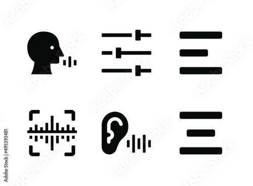 Simple Set of User Interface Related Vector Solid Icons. Contains Icons as Speech, Sound Control, Voice Recognition and more.