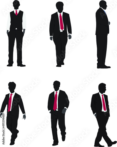business people set | business-people-silhouettes | black and white people | shadow people