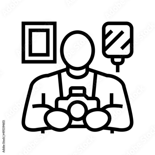 photographer business line icon vector. photographer business sign. isolated contour symbol black illustration