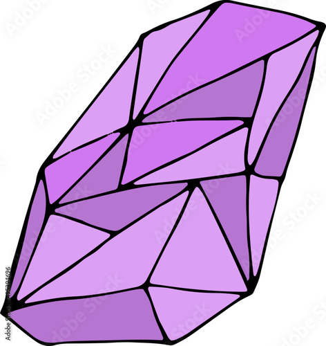 Bright Crystal Vintage Outline Illustration