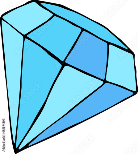 Diamond Line Art Vintage Illustration