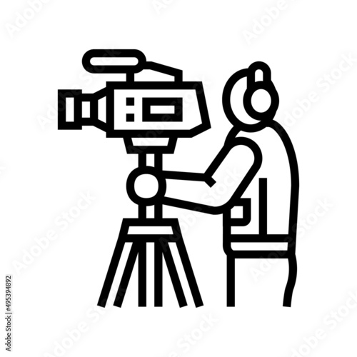 videographer business line icon vector. videographer business sign. isolated contour symbol black illustration