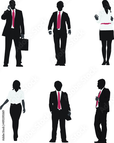 business people set | business-people-silhouettes | black and white people | shadow people
